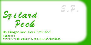 szilard peck business card